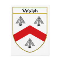 Walsh Coat of Arms/Family Crest Postcards