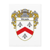 Walsh Coat of Arms (Mantled) Postcards