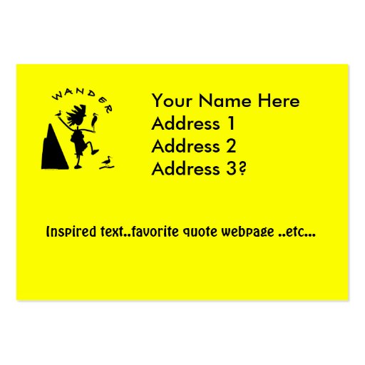 Wander In Black Business Card Template