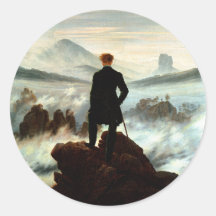 Wanderer Above the Sea of Fog, Caspar Friedrich Round Sticker