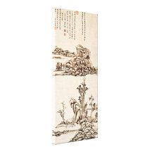 Wang Yuanqi - River landscape in the nature Canvas Print