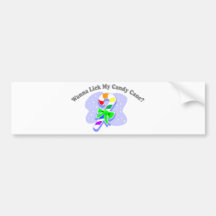 Wanna Lick My Candy Cane? (Rainbow Candy Cane) Bumper Stickers
