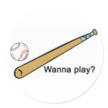 Wanna Play Baseball? Sticker