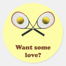 Want Some Love Tennis Round Sticker