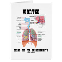 Wanted Clean Air For Breathability (Respiratory) Greeting Card
