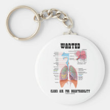 Wanted Clear Air For Breathability (Respiratory) Key Chains