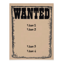 Wanted Custom Invitation