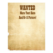 Wanted Old West Theme Letterhead Stationery