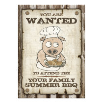 Wanted Pig BBQ Invitations invitations