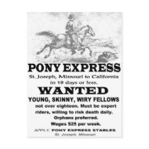Wanted Pony Express Rider Postcard