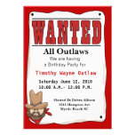 Wanted Poster Birthday Invitation