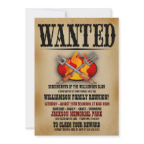 Wanted Poster Family Reunion Invitations