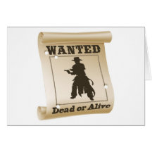 Wanted poster illustration greeting cards