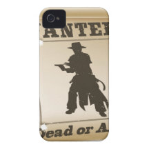 Wanted poster illustration iPhone 4 cases