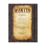 Wanted Poster Invitations Post Cards