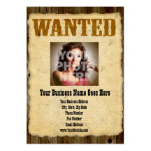 Wanted Poster Old-Time Photo Business Card