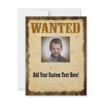 Wanted Poster Old-Time Photo Personalized Invitation