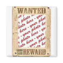 WANTED Poster Photo Frame Refrigerator Magnet
