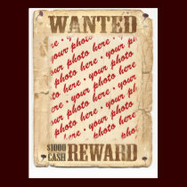WANTED Poster Photo Frame postcards