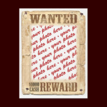WANTED Poster Photo Frame postcards