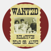 Wanted Poster Round Stickers
