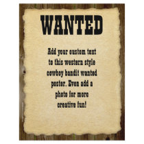 Wanted Poster, Vintage Picture Frame Customized Letterhead