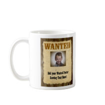 Wanted Poster, Vintage Picture Frame Mugs