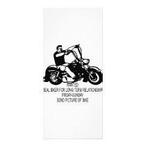 Wanted Real Biker For Long Term Relationship Rack Card Design