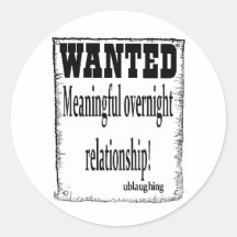 wanted round stickers