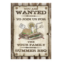 Wanted Style BBQ Invitations invitations