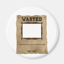 Wanted Wild West Poster Pet Custom Photo Template Fridge Magnets