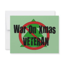 War On Xmas Veteran Invitations