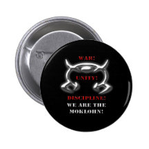 War! Unity! Discipline! (Black Gear) Button