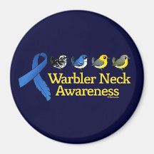Warbler Neck Awareness Ribbon Refrigerator Magnets