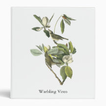Warbling Vireo, John Audubon Vinyl Binders