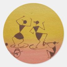 warli round stickers