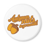 Warm and Tasty Seasonal Autumn Nuts In Your Mouth Refrigerator Magnets