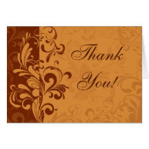 Warm Golden Autumn Swirl Card