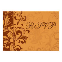 Warm Golden Autumn Swirl Personalized Announcement