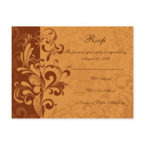 Warm Golden Autumn Swirl RSVP Reply Postcard