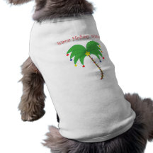 "Warm Holiday Wishes" Palm Tree doggie shirt
