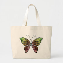 Warm Shades Rainbow Wings Butterfly Canvas Bags