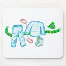 Warm Winter Clothing Mouse Pad