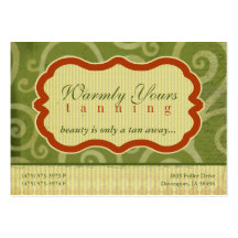 Warmly Yours [green] Chubby Business Cards