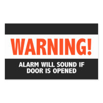 Warning Alarm Will Sound If Door is Opens Rectangular Stickers