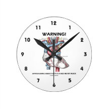 Warning! Approaching Object Huge Heart Inside Wall Clock