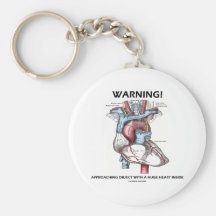 Warning! Approaching Object With Huge Heart Inside Key Chain