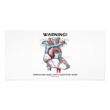 Warning! Approaching Object With Huge Heart Inside Photo Card