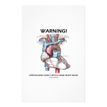 Warning! Approaching Object With Huge Heart Inside Stationery Design