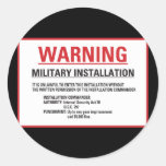 Warning Area 51 Military Installation Round Sticker